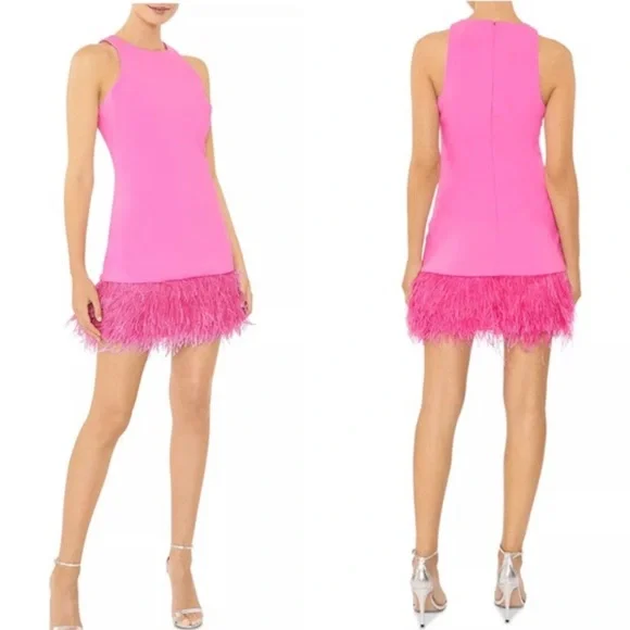 Revolve LIKELY $328 dyed ostrich feathers mini dress small GORGEOUS - Picture 10 of 10